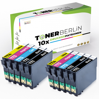 10er Multipack Set Rebuilt Druckerpatronen kompatibel für Epson T0711 T0712 T0713 T0714 (4x Schwarz, 2x Cyan, 2x Magenta, 2x Gelb)