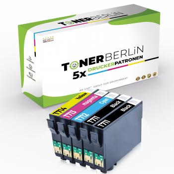 5er Multipack Set Rebuilt Druckerpatronen kompatibel für Epson T0711 T0712 T0713 T0714 (2x Schwarz, 1x Cyan, 1x Magenta, 1x Gelb)