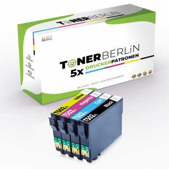 5er Multipack Set Rebuilt Druckerpatronen kompatibel für Epson 502XL (2x Schwarz, 1x Cyan, 1x Magenta, 1x Gelb)