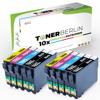 10er Multipack Set Kompatibel für Epson 603XL Druckerpatronen (4x Schwarz, 2x Cyan, 2x Magenta, 2x Gelb)