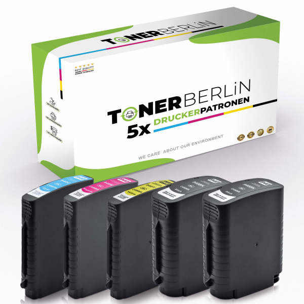 5er Multipack Set Rebuilt Druckerpatronen kompatibel für HP 940XL (2x Schwarz, 1x Cyan, 1x Magenta, 1x Gelb)