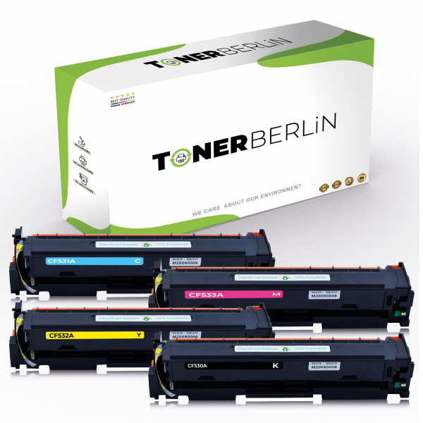 4er Set Rebuilt Toner kompatibel für HP 205A CF530A CF531A CF532A CF533A Schwarz, Cyan, Magenta, Gelb